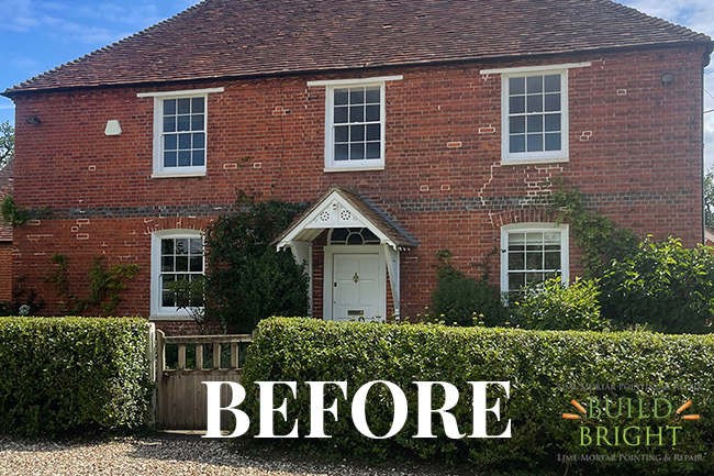 Lime-Repointing-Brick-Resetting-Basingstoke-Hampshire-Before-1